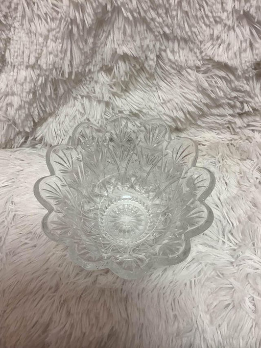 vintage clear glass bowl image 1