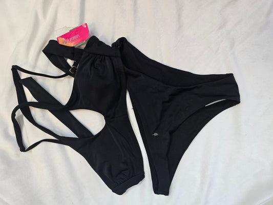 2 piece black swimsuit size small image 0