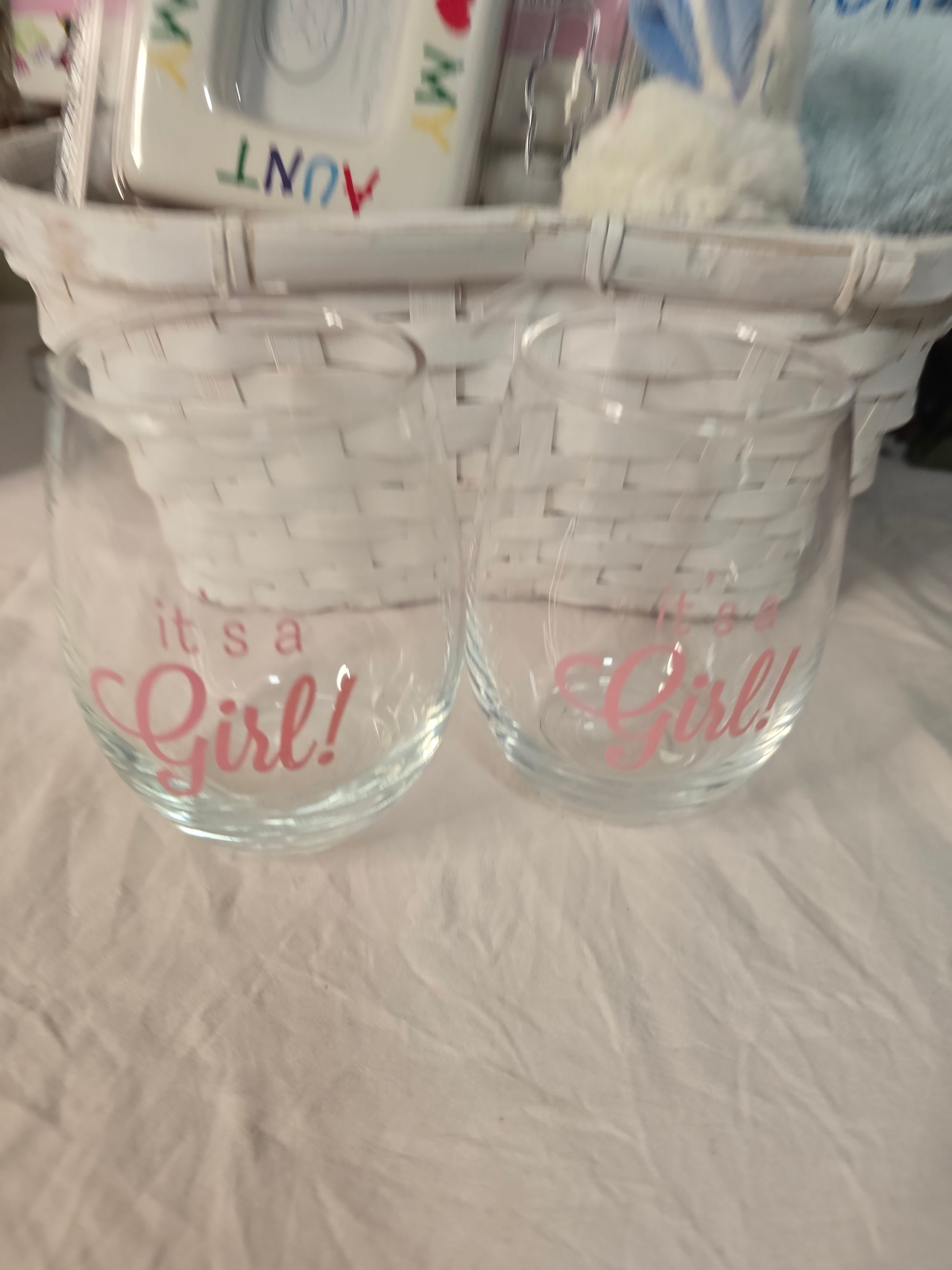 Custom baby reveal glass ITS A GIRL image 4