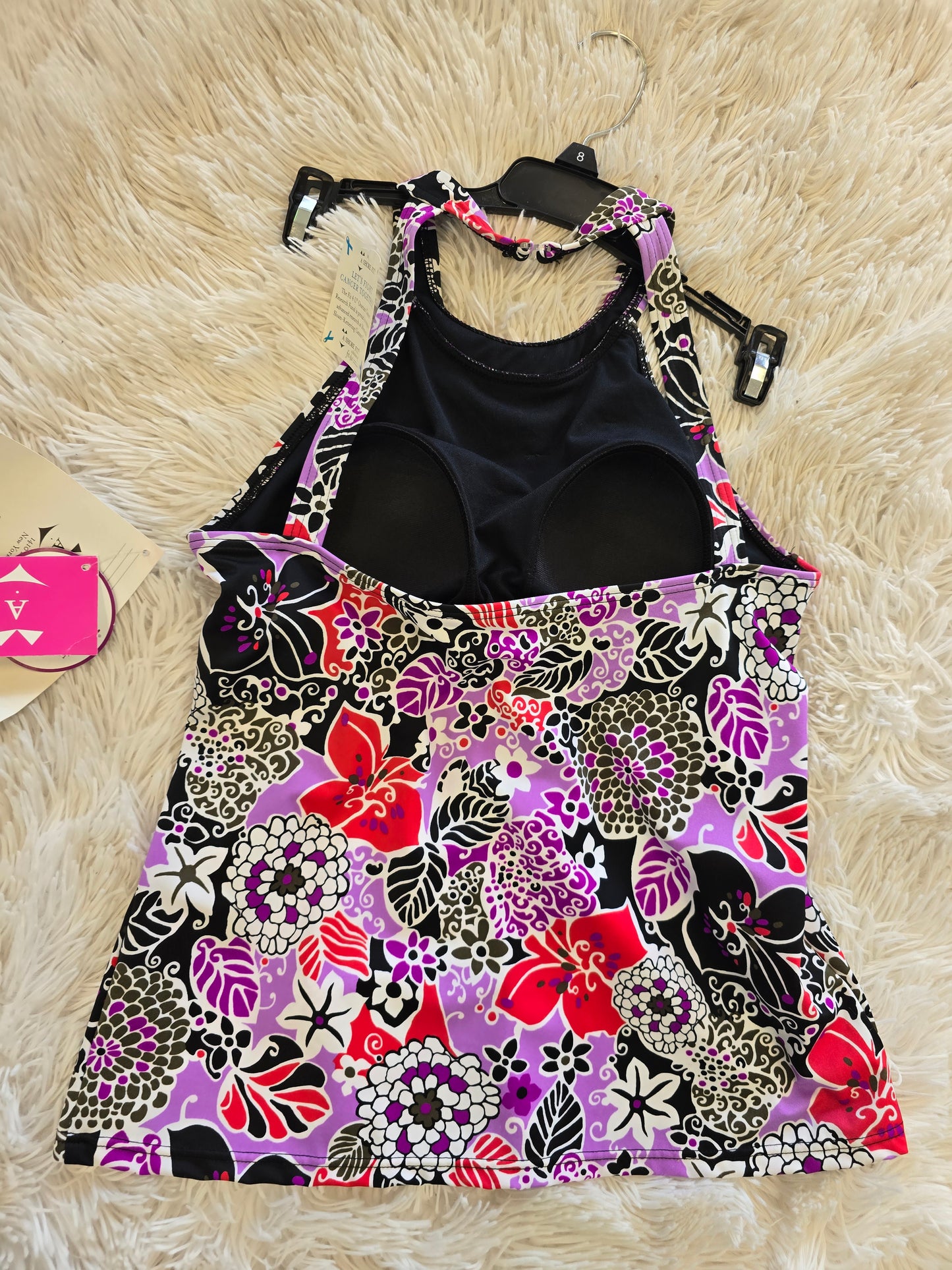 A sure fit women pink top/swimwear size 8 image 2
