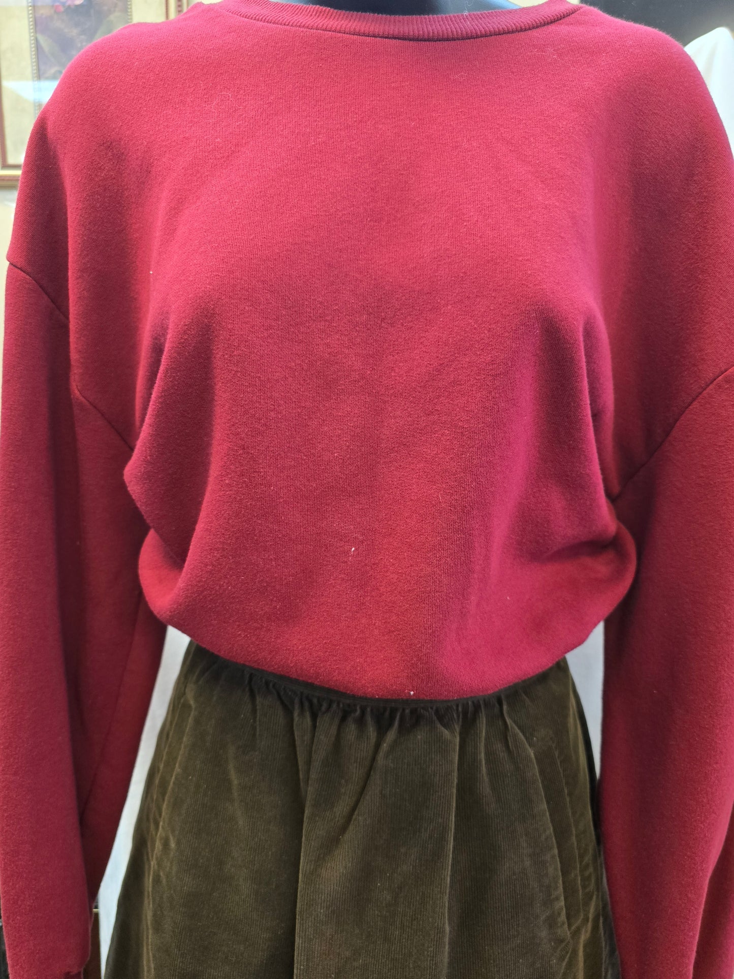 red crop top sweater XL image 2