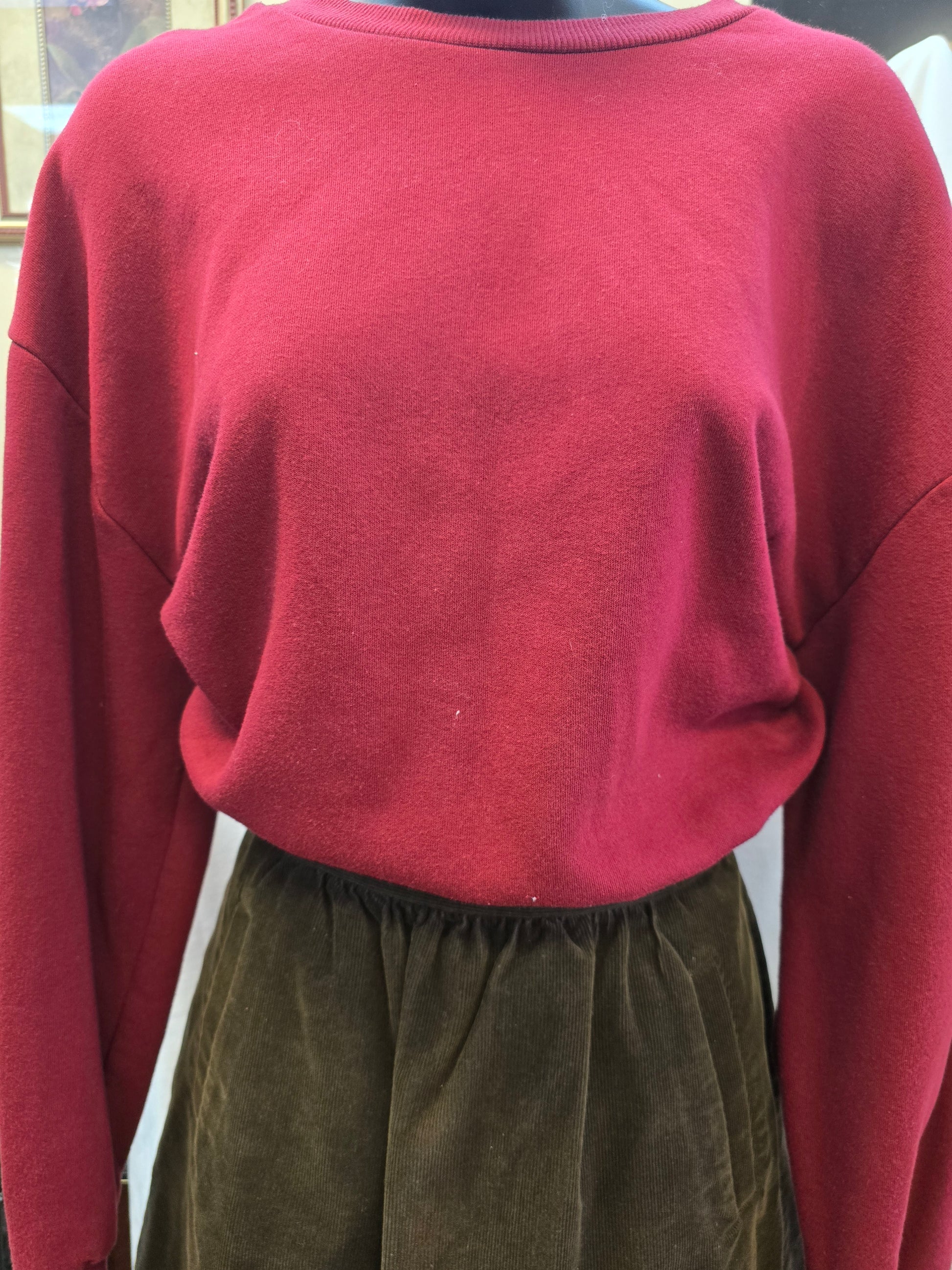 red crop top sweater XL image 2