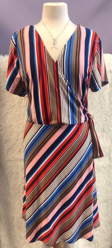 multi colored striped dress image 0