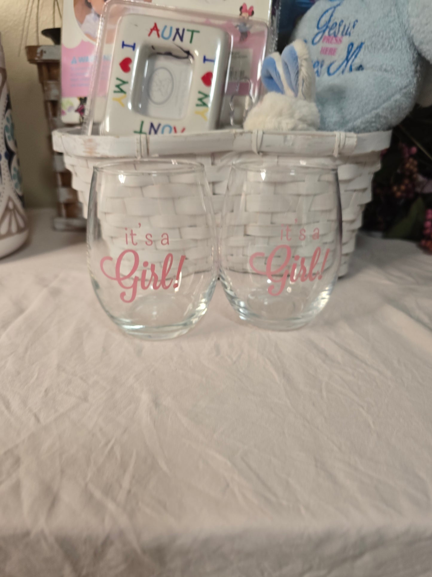 Custom baby reveal glass ITS A GIRL image 5
