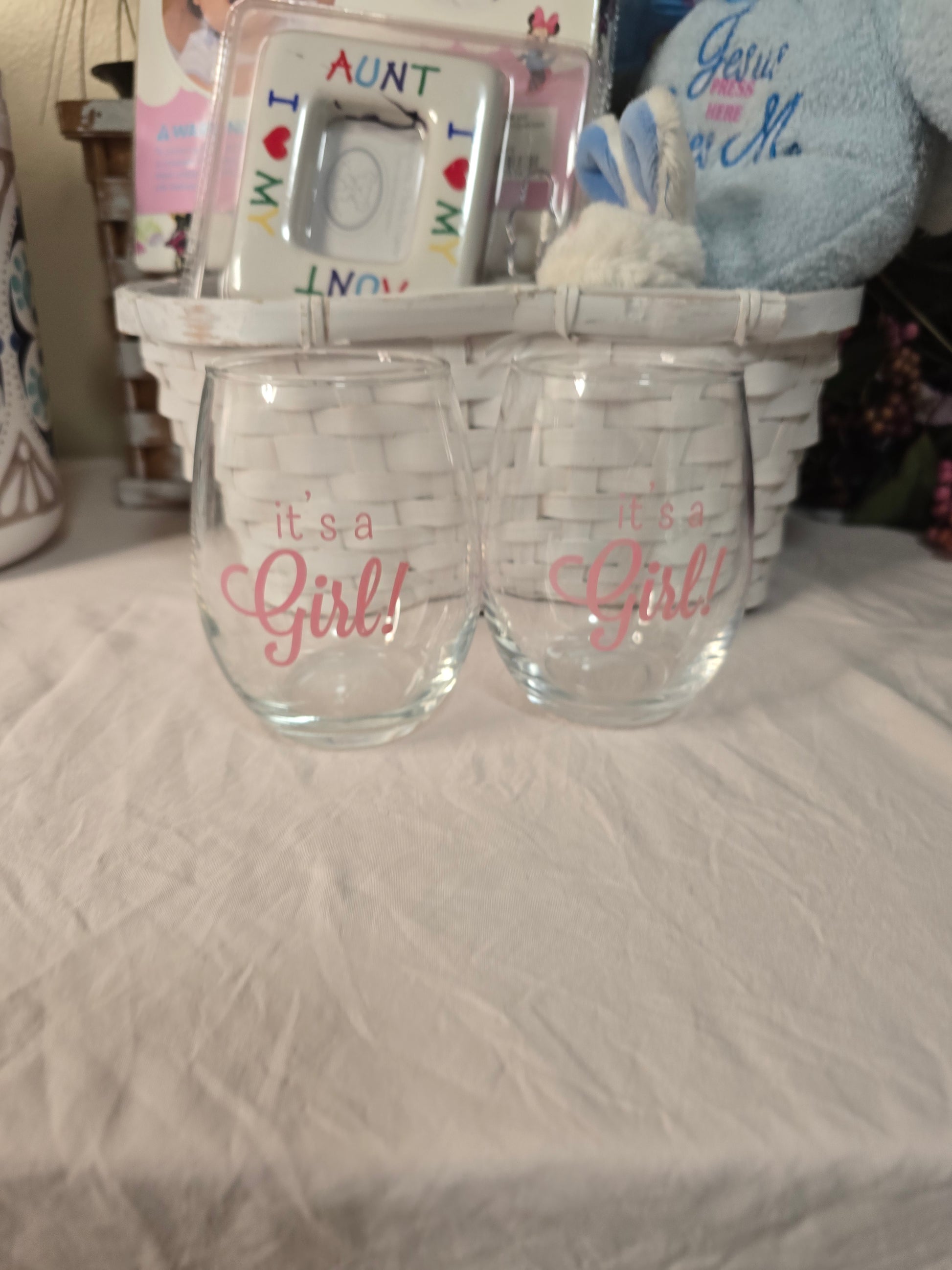 Custom baby reveal glass ITS A GIRL image 5