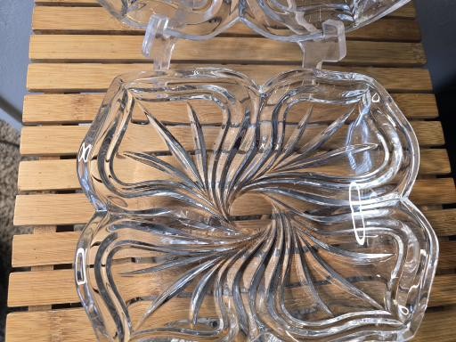 Vintage Clear Glass Candy Dish Set – Set of 2 image 3