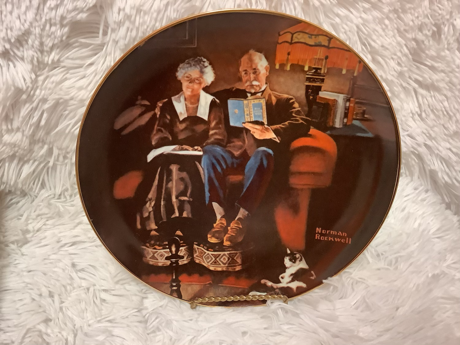 Norman Rockwell “Evenings ease” plate image 0