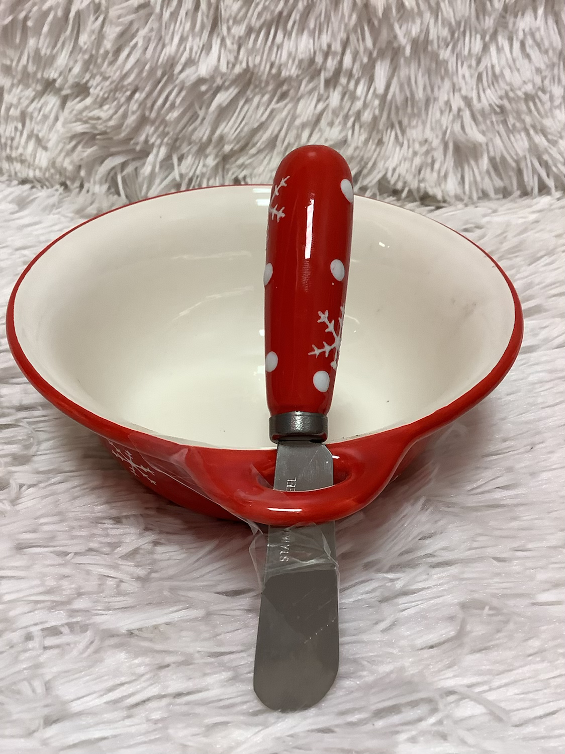 Christmas Bowl With butter  Spreader image 4