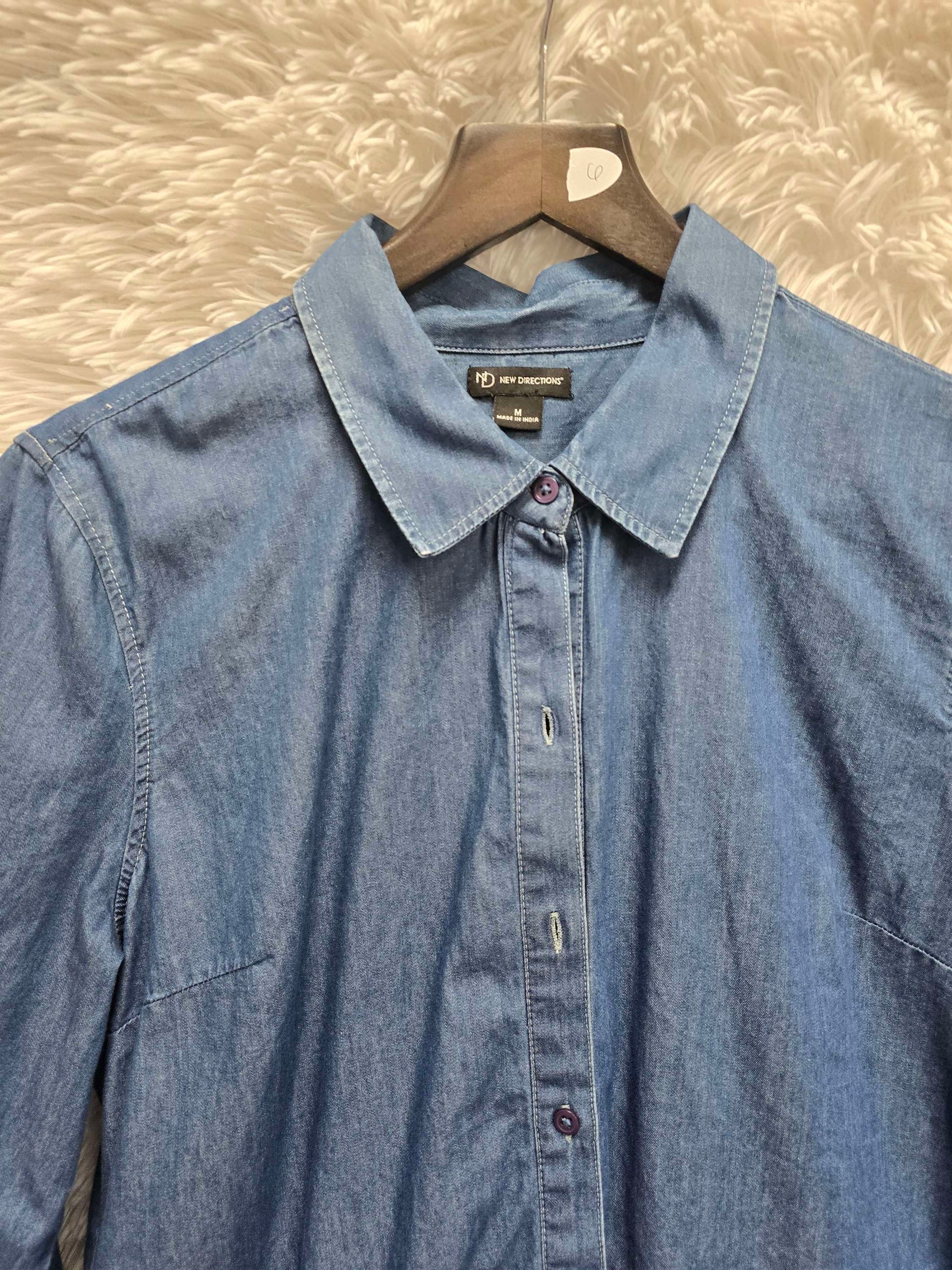 New direction denim long sleeve shirt M image 3