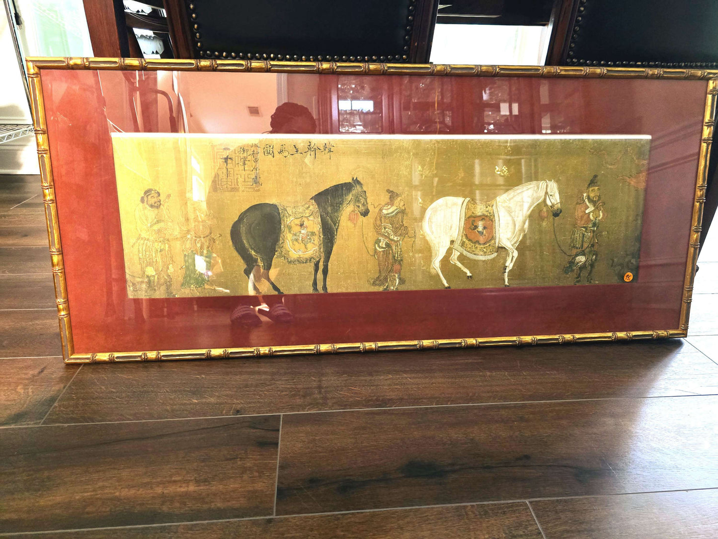 Han Kan horses oriental wall art 21x49 image 0