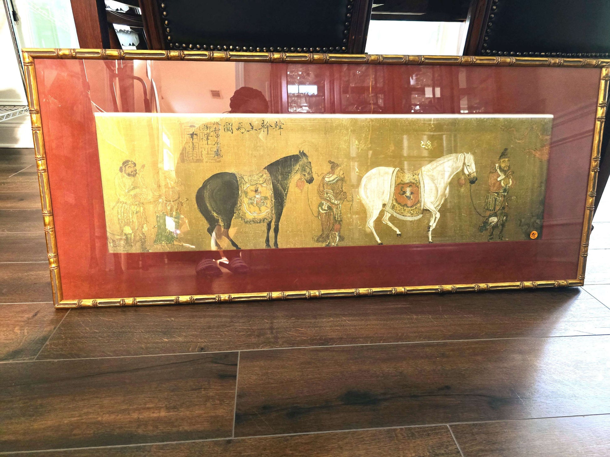 Han Kan horses oriental wall art 21x49 image 0