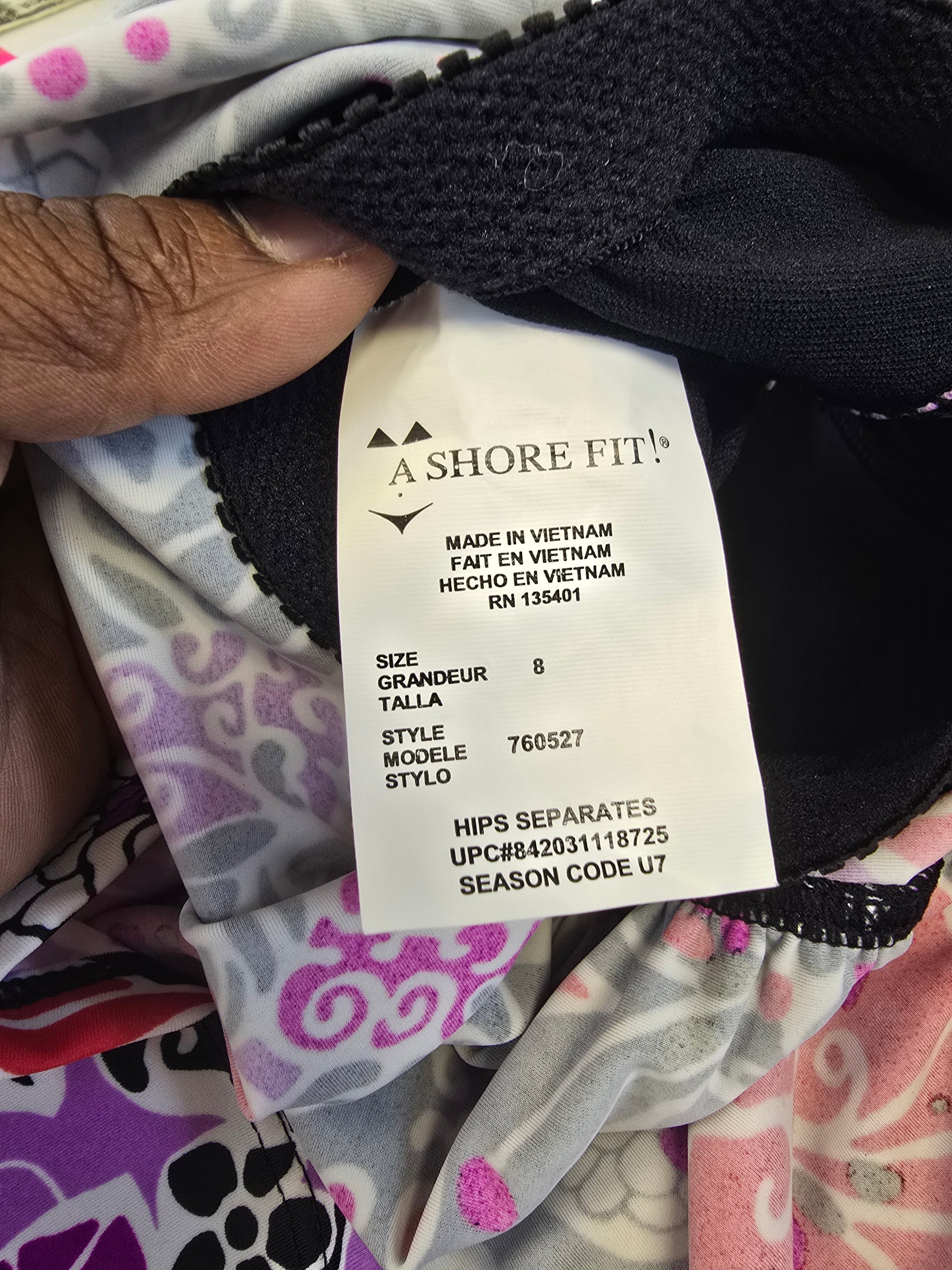 A sure fit women pink top/swimwear size 8 image 3