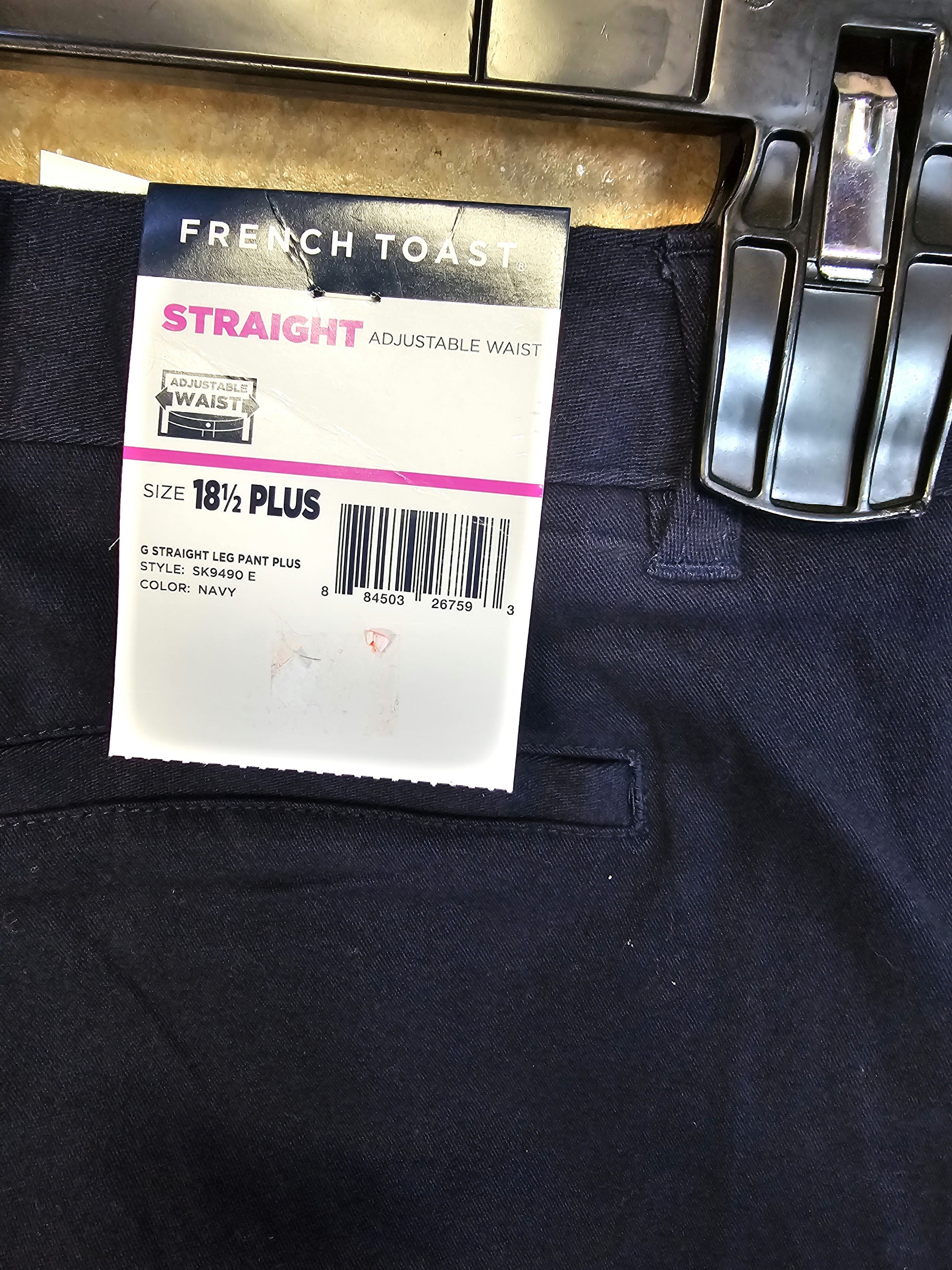 Navy French toast straight pants size 18.5 plus image 5