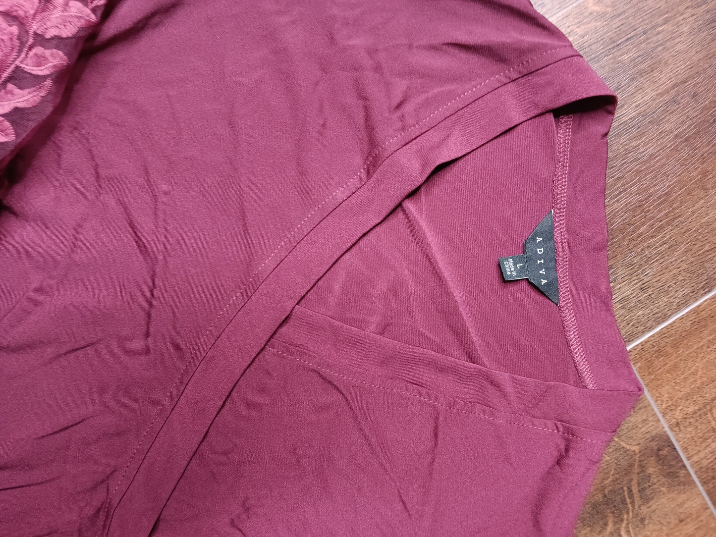 Burgundy long sleeve blouse size Large image 4