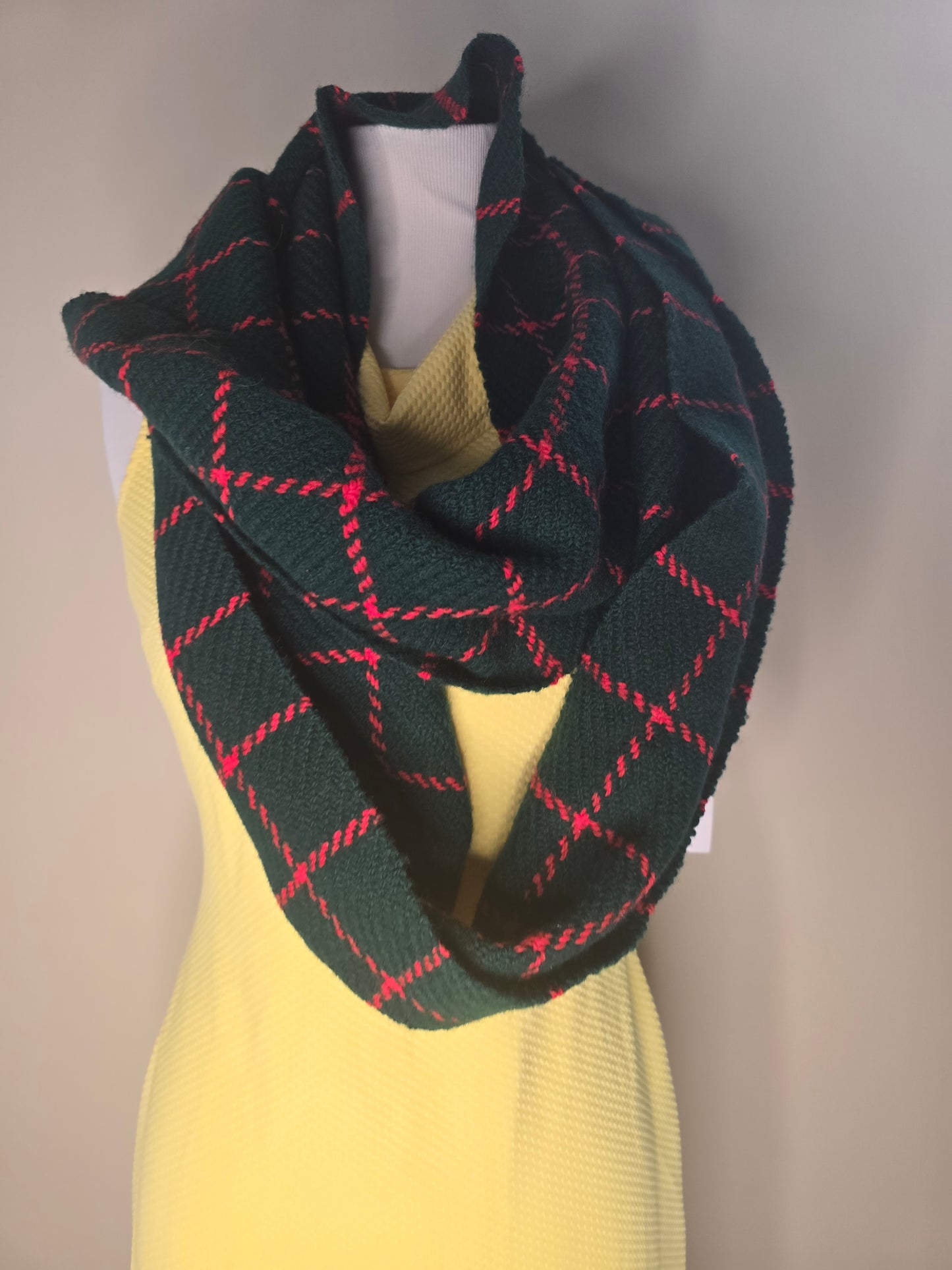 Red and green long scarf image 4