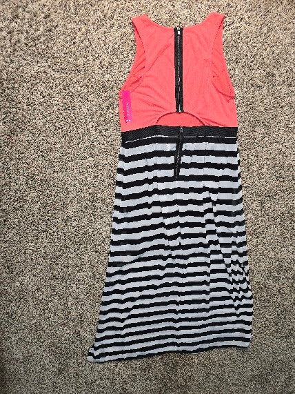 xhilaration coral and striped maxie dress size XL image 1