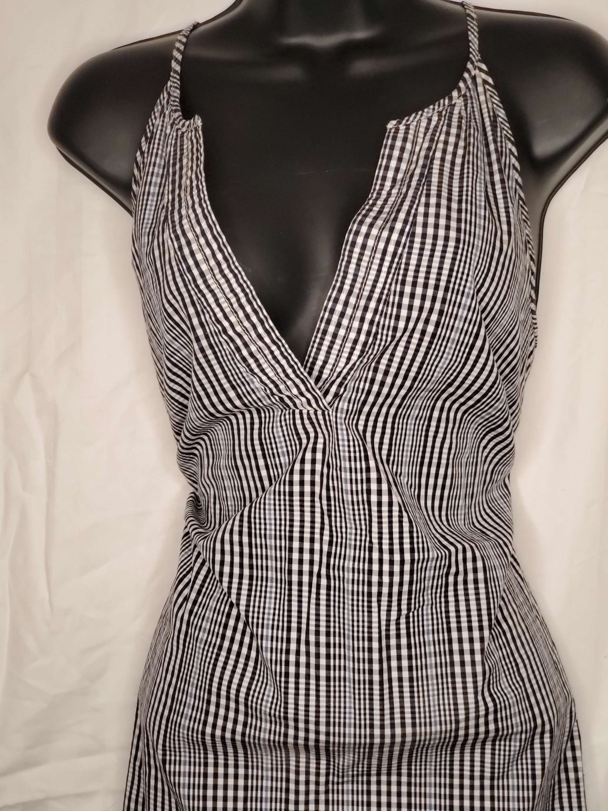 J Crew black and white v cut above knee dress size 8 image 0