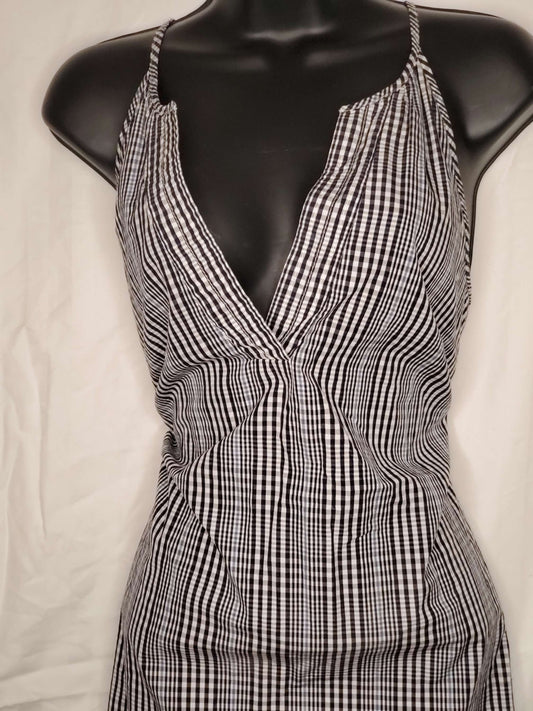 J Crew black and white v cut above knee dress size 8 image 0
