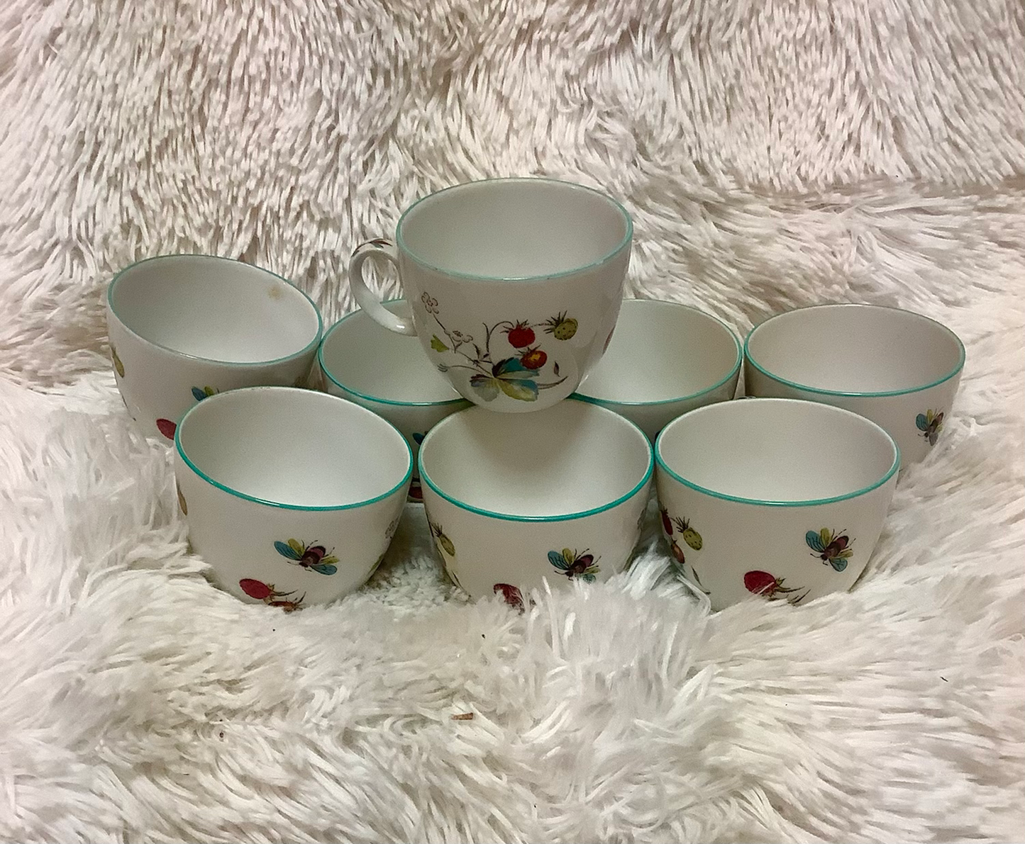 royal worcester flameproof porcelain strawberry fair cups set of 8 image 6