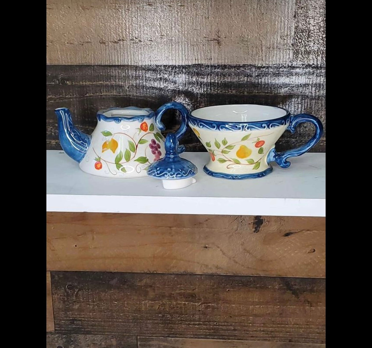 Garden ridge Floral nesting tea pot with cup image 2