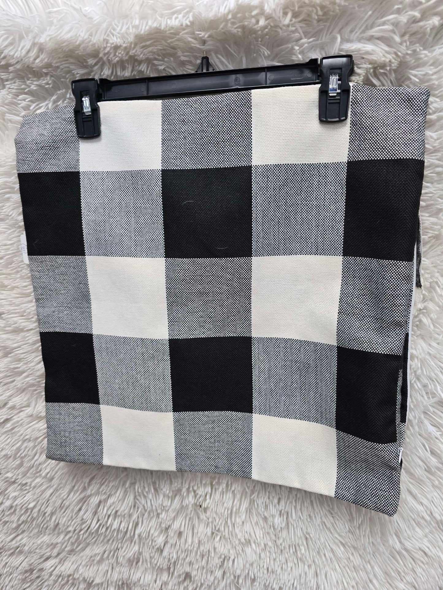 Pair plaid black and gray pillows image 1