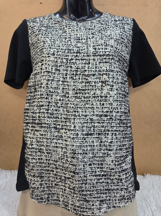 Petticoat Alley Women Top Extra Small Black Acrylic Blend Short Sleeve Shirt image 0