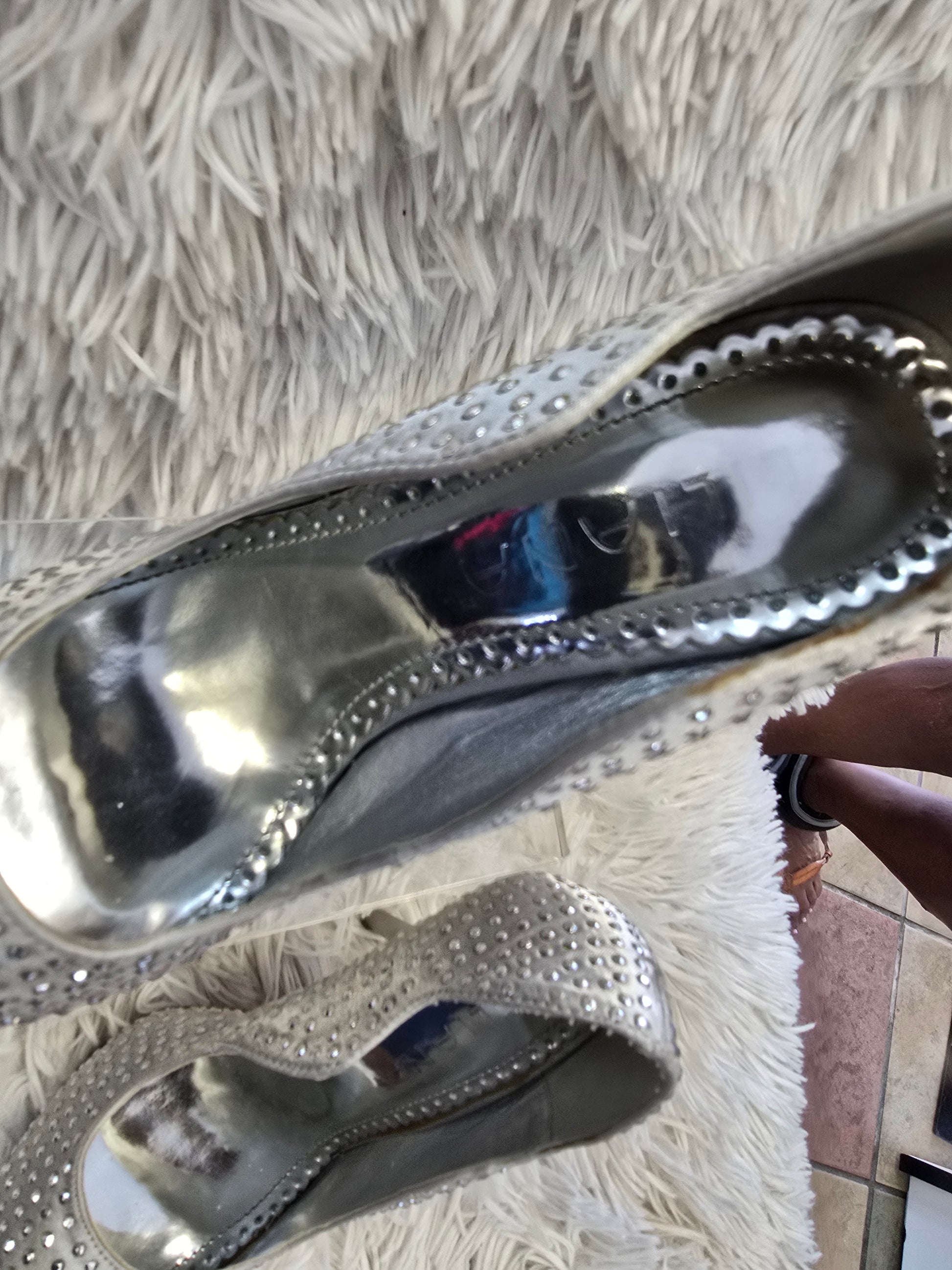 Liliana Silver stilettos size 5.5 image 4