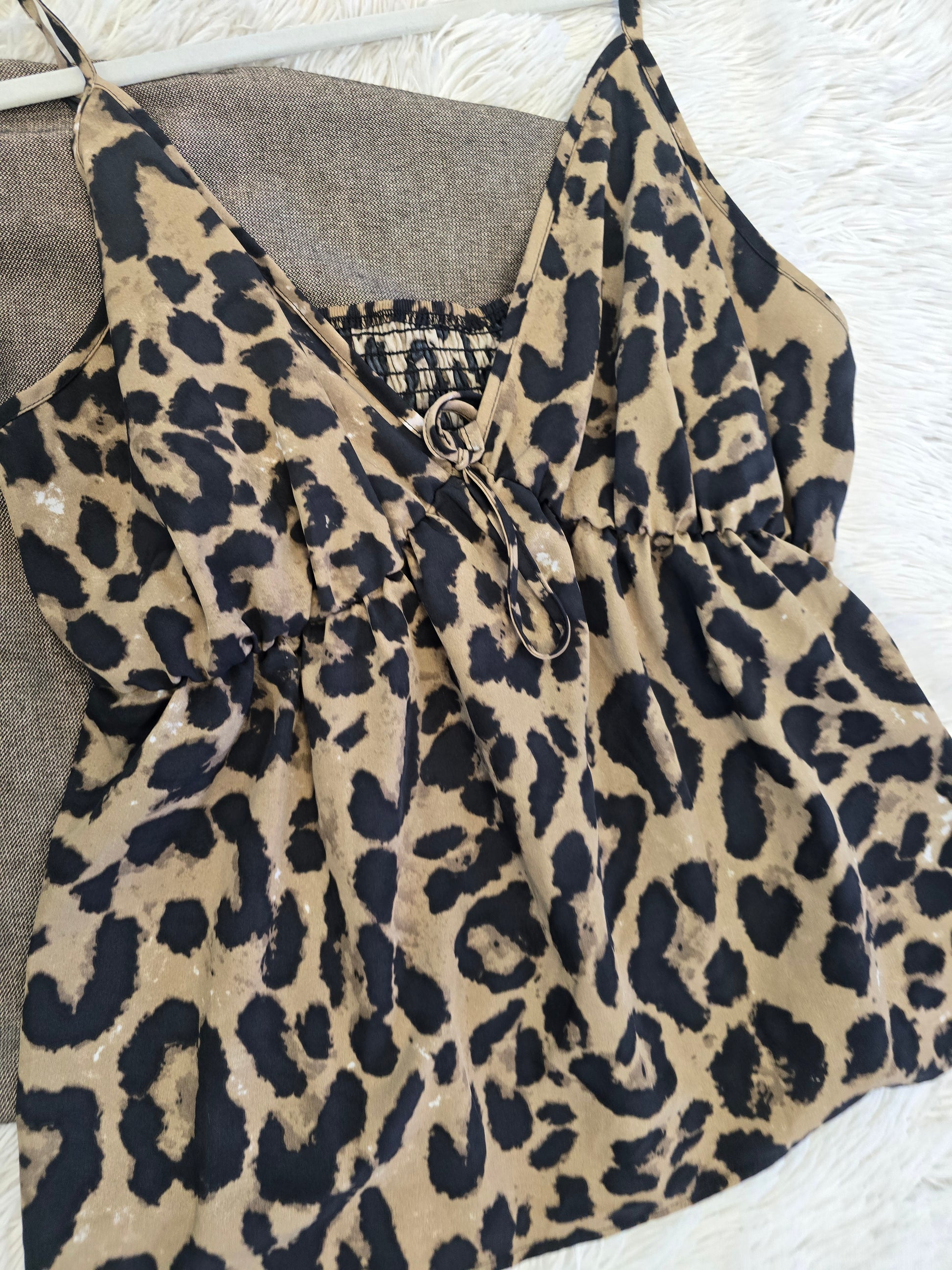 Leopard print spaghetti strap blouse 3XL image 2