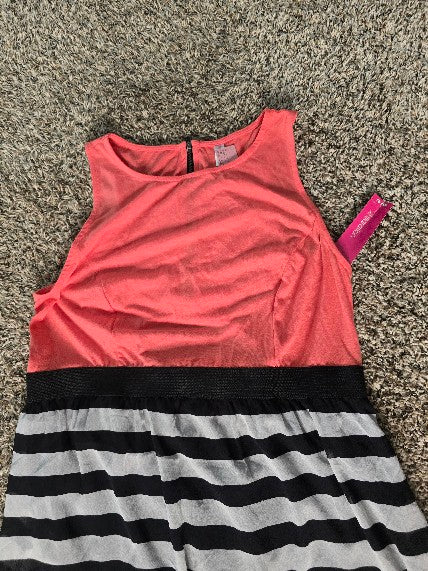 xhilaration coral and striped maxie dress size XL image 2