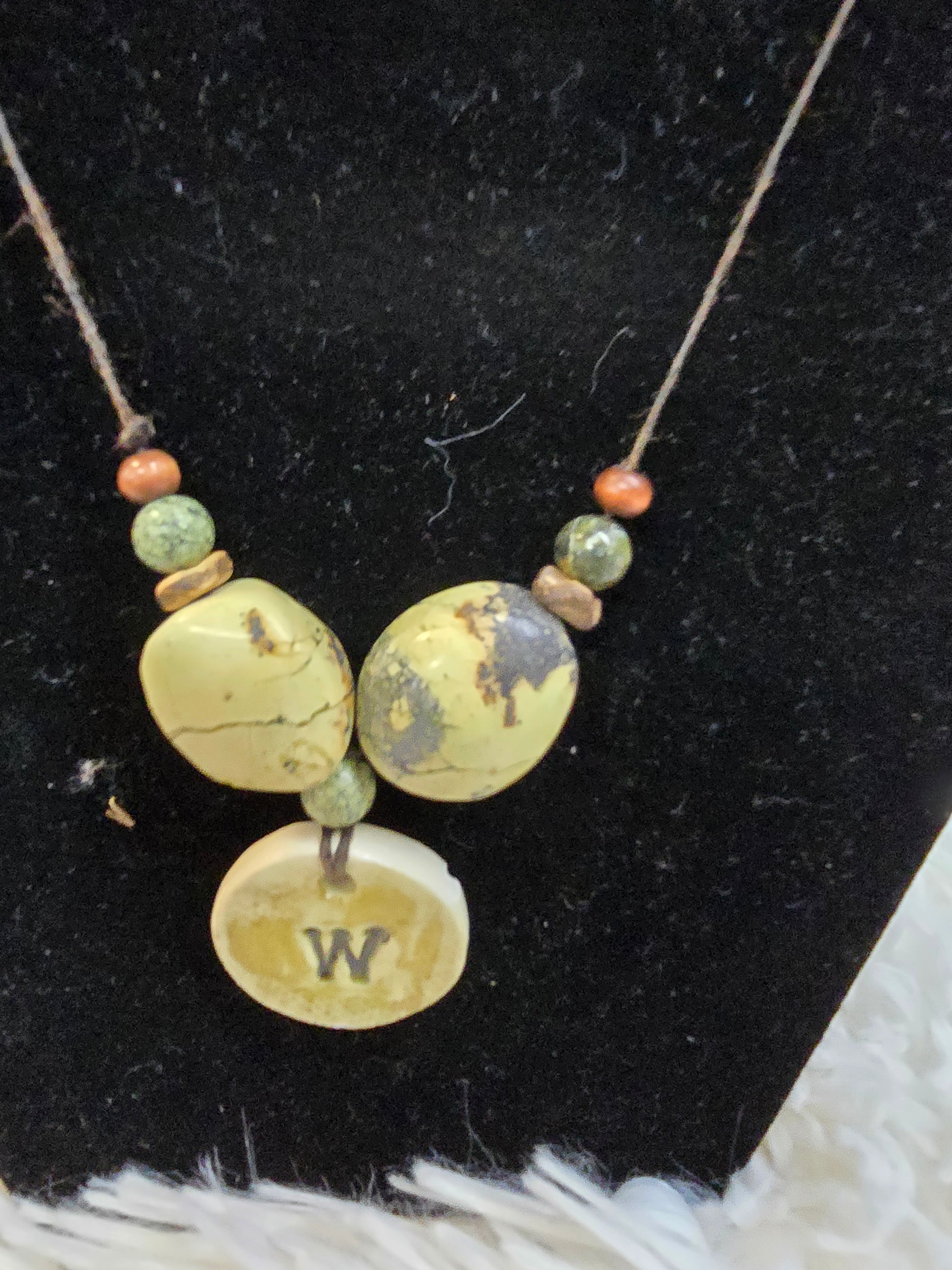 Wax and stone engraved necklace  image 6
