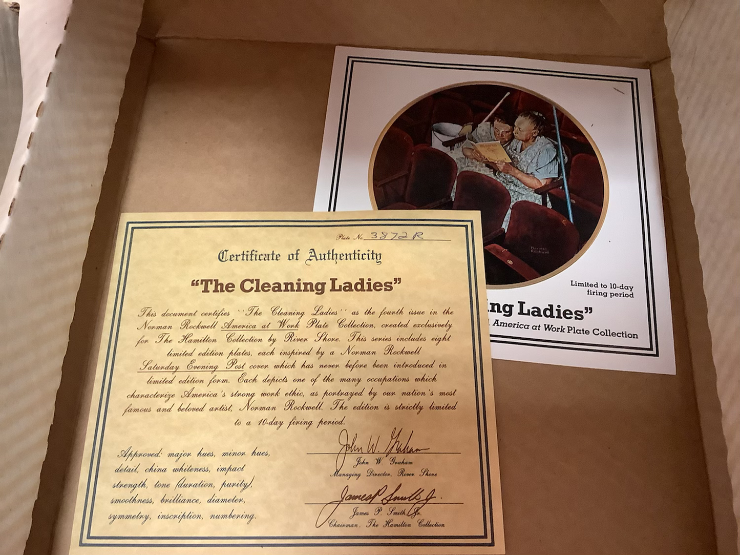 Norman Rockwell “the cleaning ladies” plate image 1