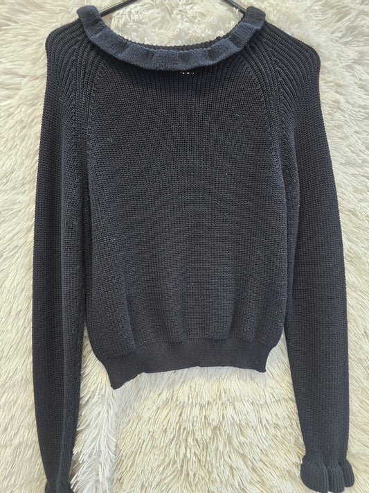 Black long sleeve sweater blouse M image 0