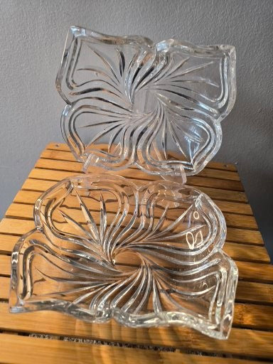 Vintage Clear Glass Candy Dish Set – Set of 2 image 1