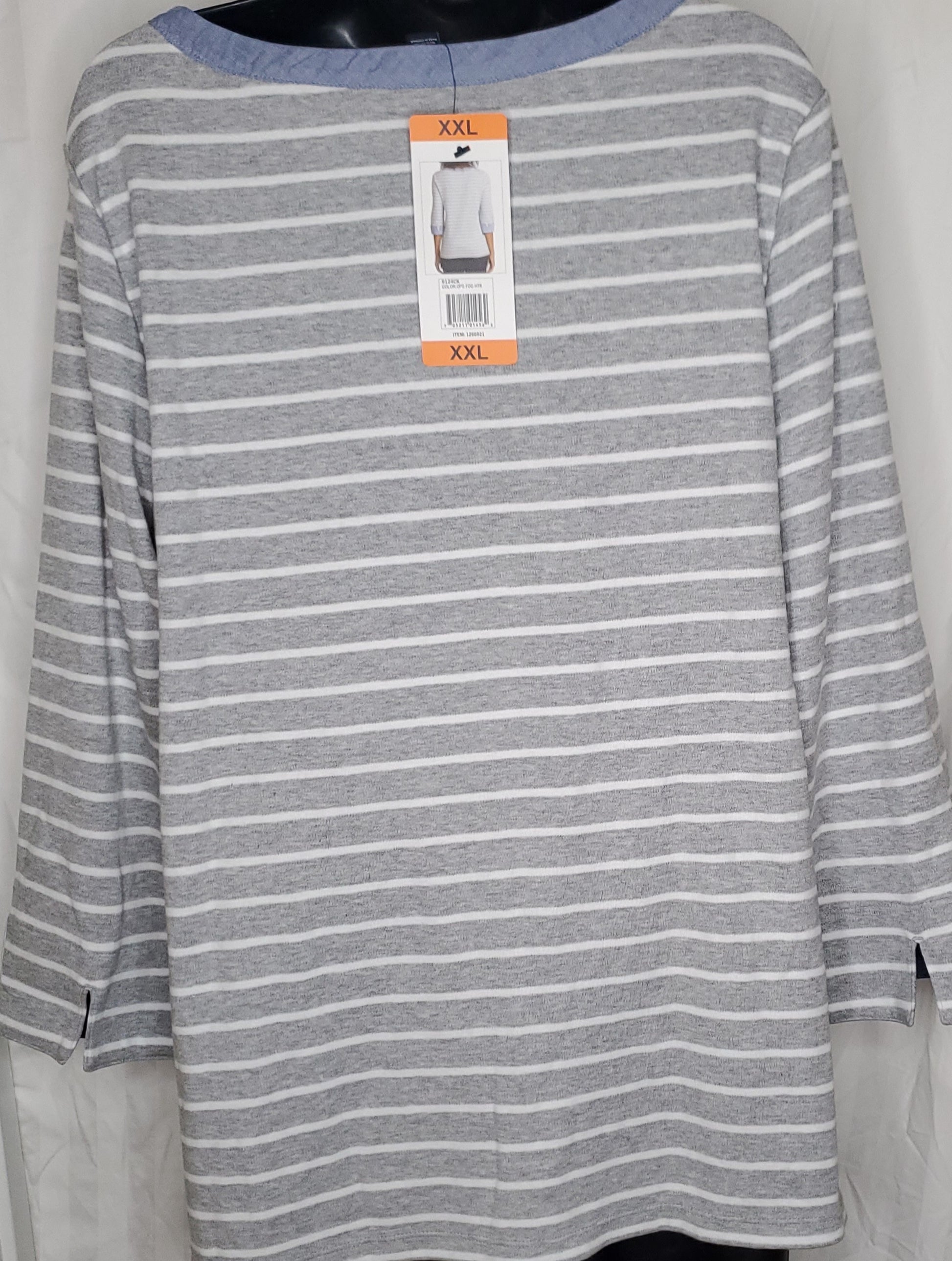 Nautical boat neck 3/4 sleeve blouse size xxl image 5