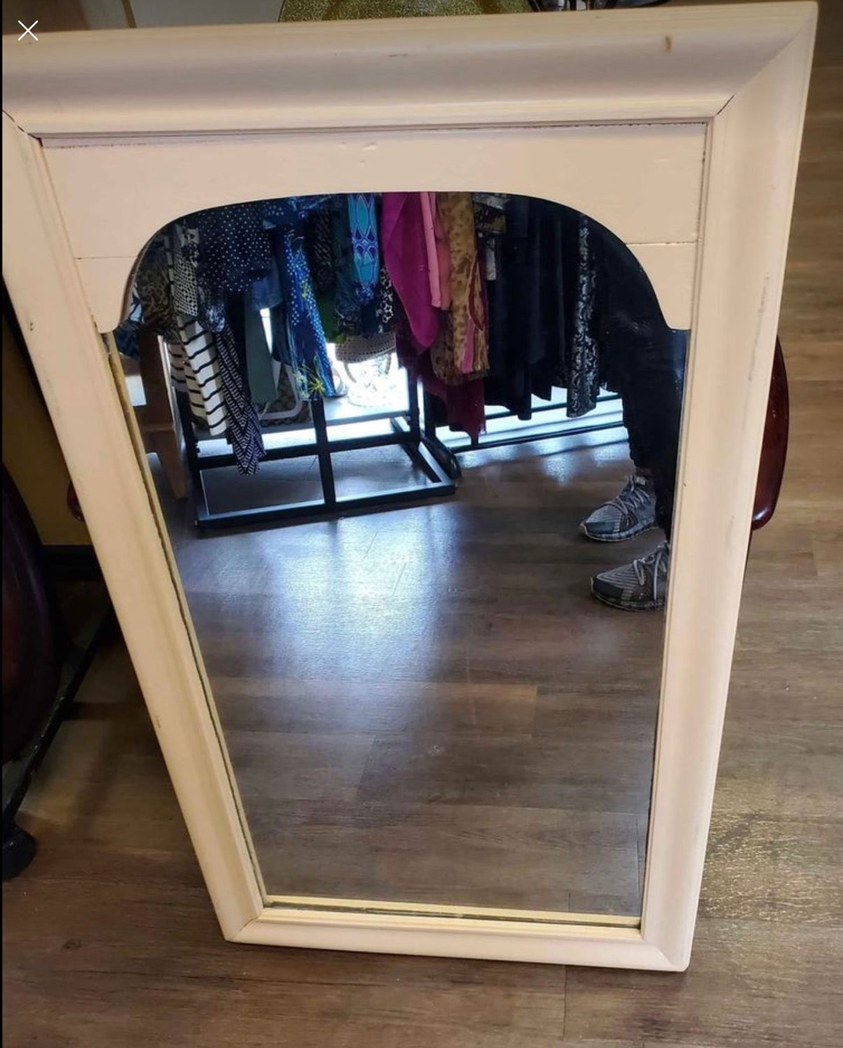 Hand painted solid wood framed mirror 37x22 image 3