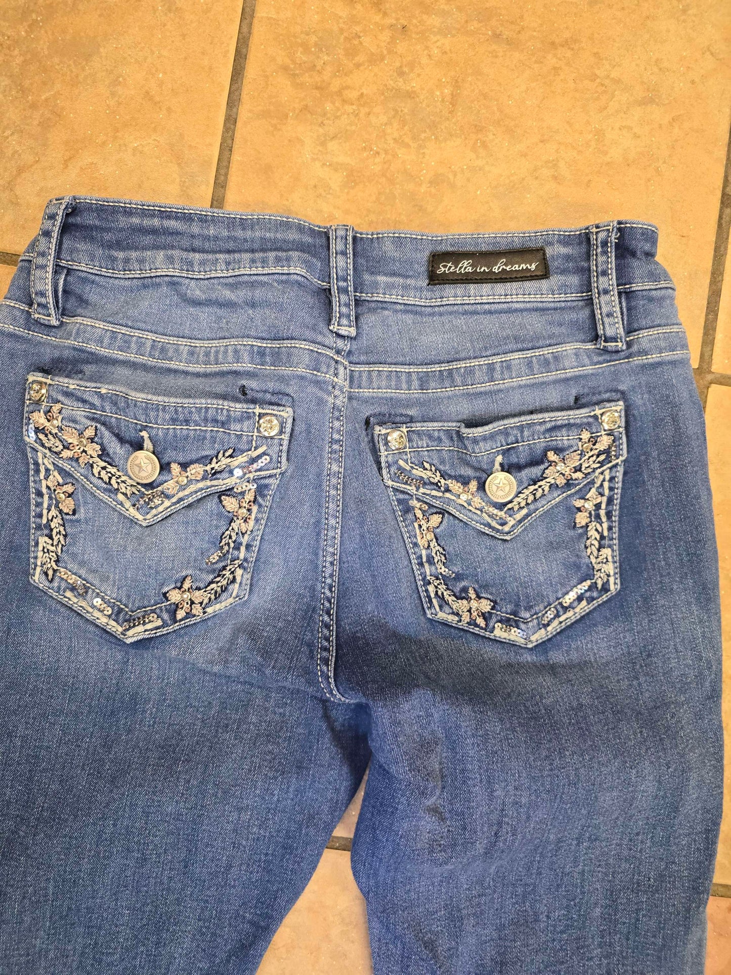Girls Blue jeans size 11 image 6