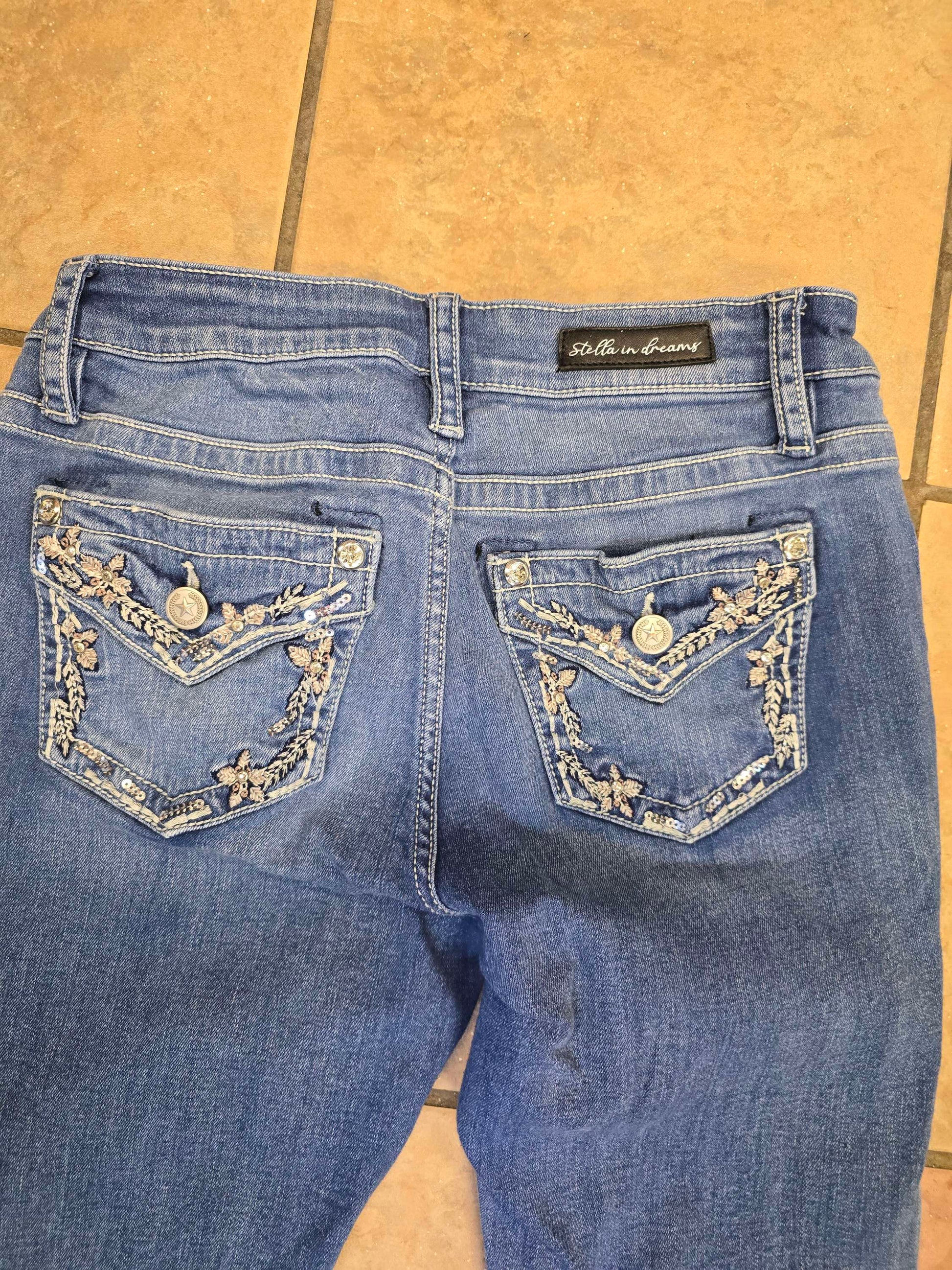Girls Blue jeans size 11 image 6