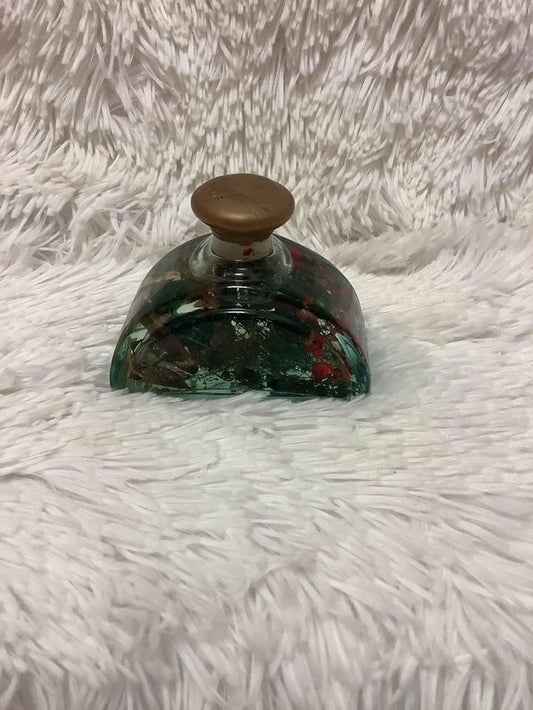 Decorative Bottlefilled with flowers and gold leaf image 0
