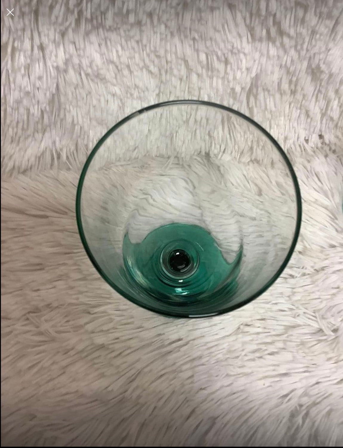 set of 3 Green based  crystal glasses image 1