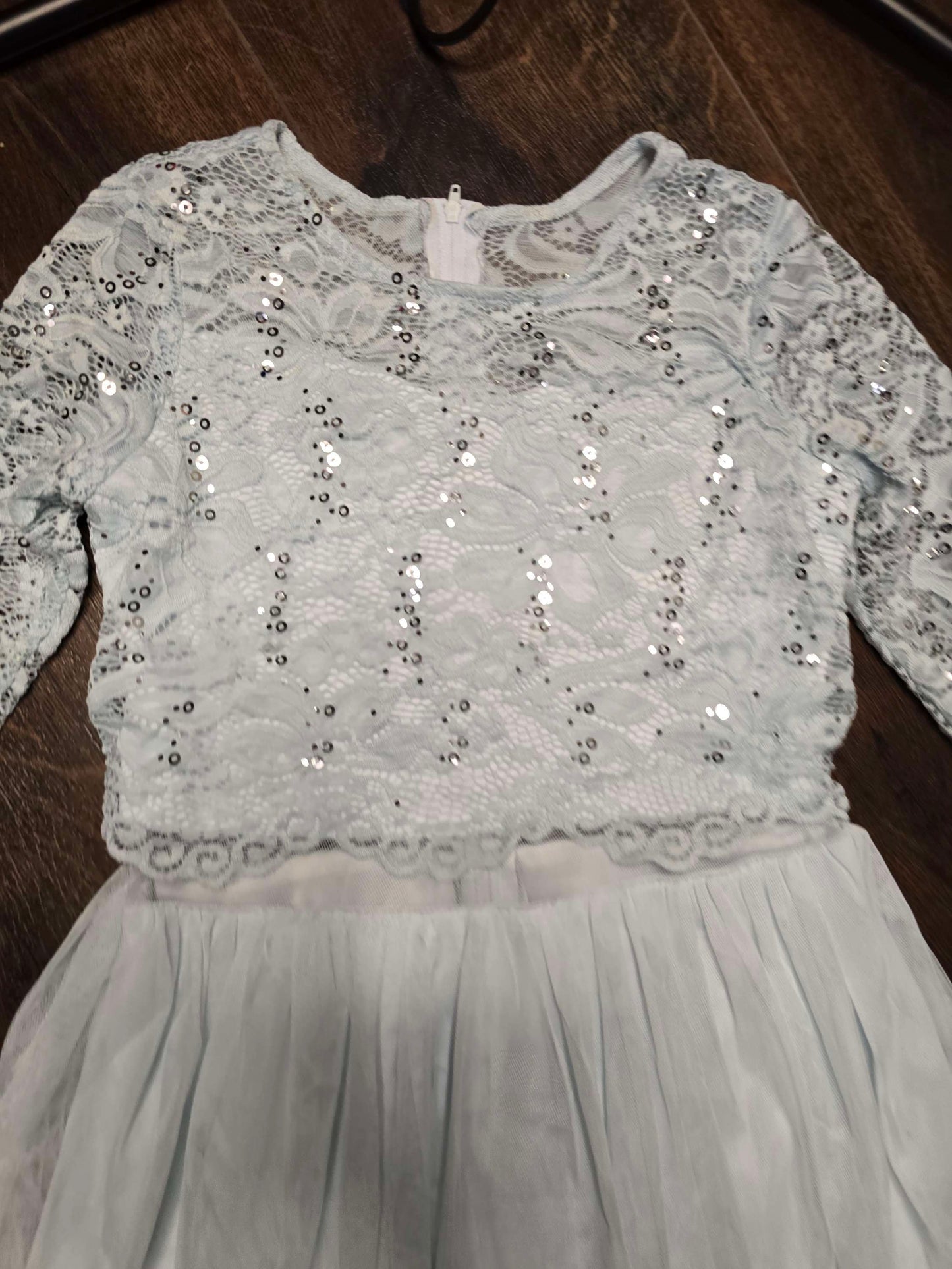 Powder blue girl dress size 8 image 2
