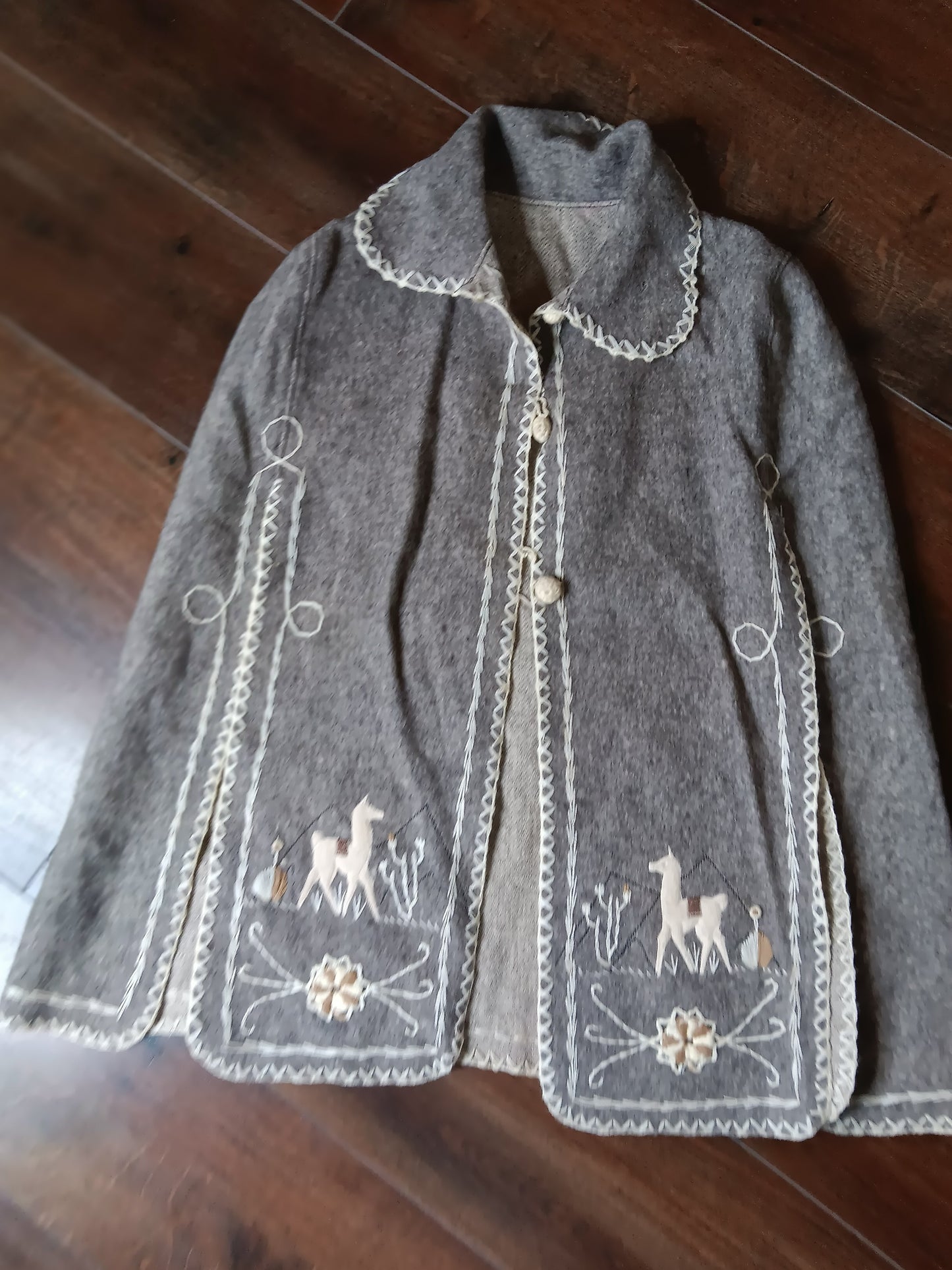 Authentic Alpaca poncho gray image 0
