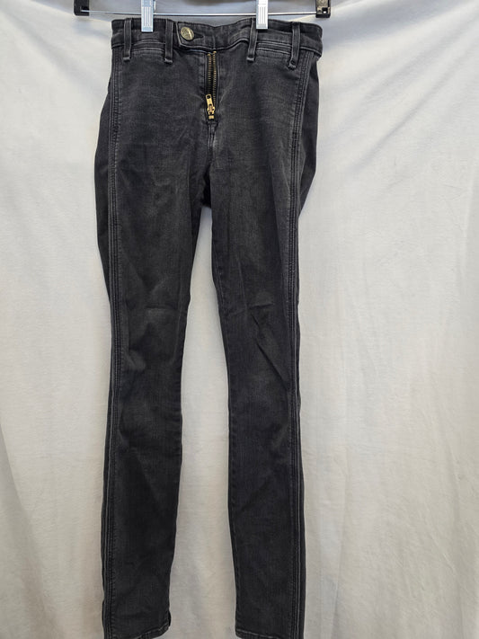 McGuire Gotham High Rise Skinny Crop Exposed Zipper Distressed Jean Grey, Sz 25 image 0