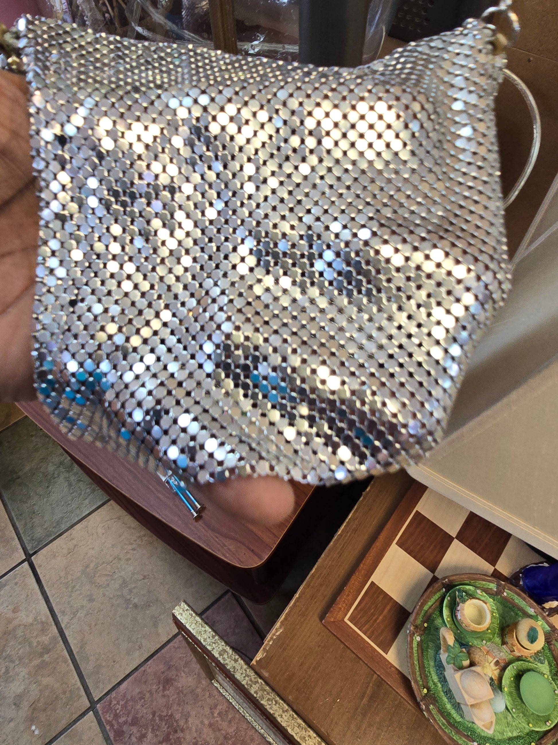 Silver Small crossbody bag/purse image 2