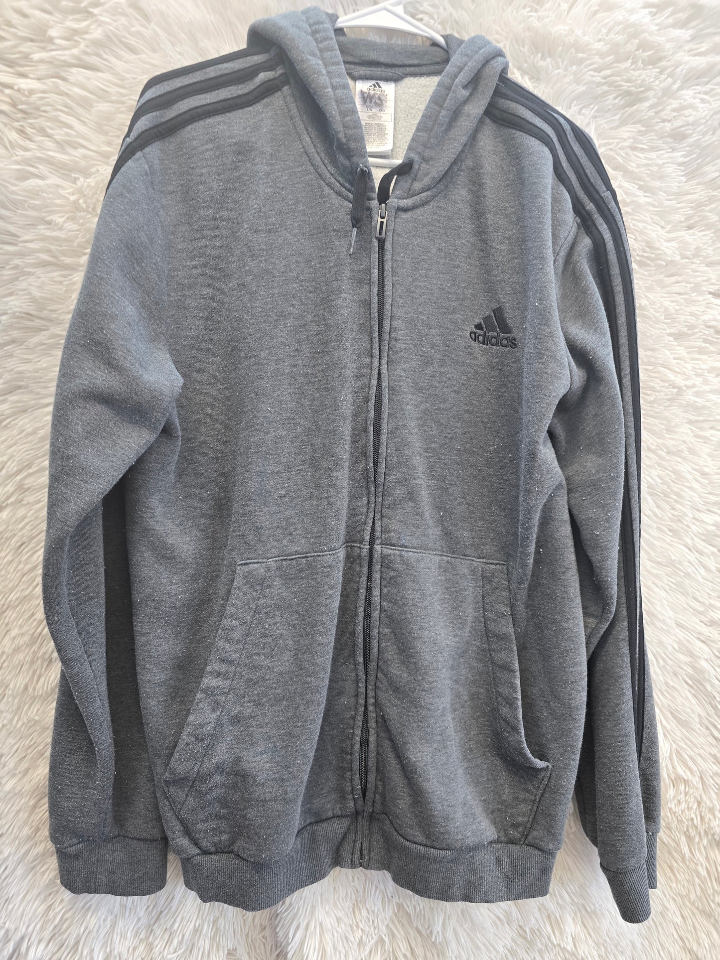 Adidas gray sweater hoodie size L image 0