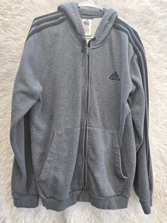 Adidas gray sweater hoodie size L image 0