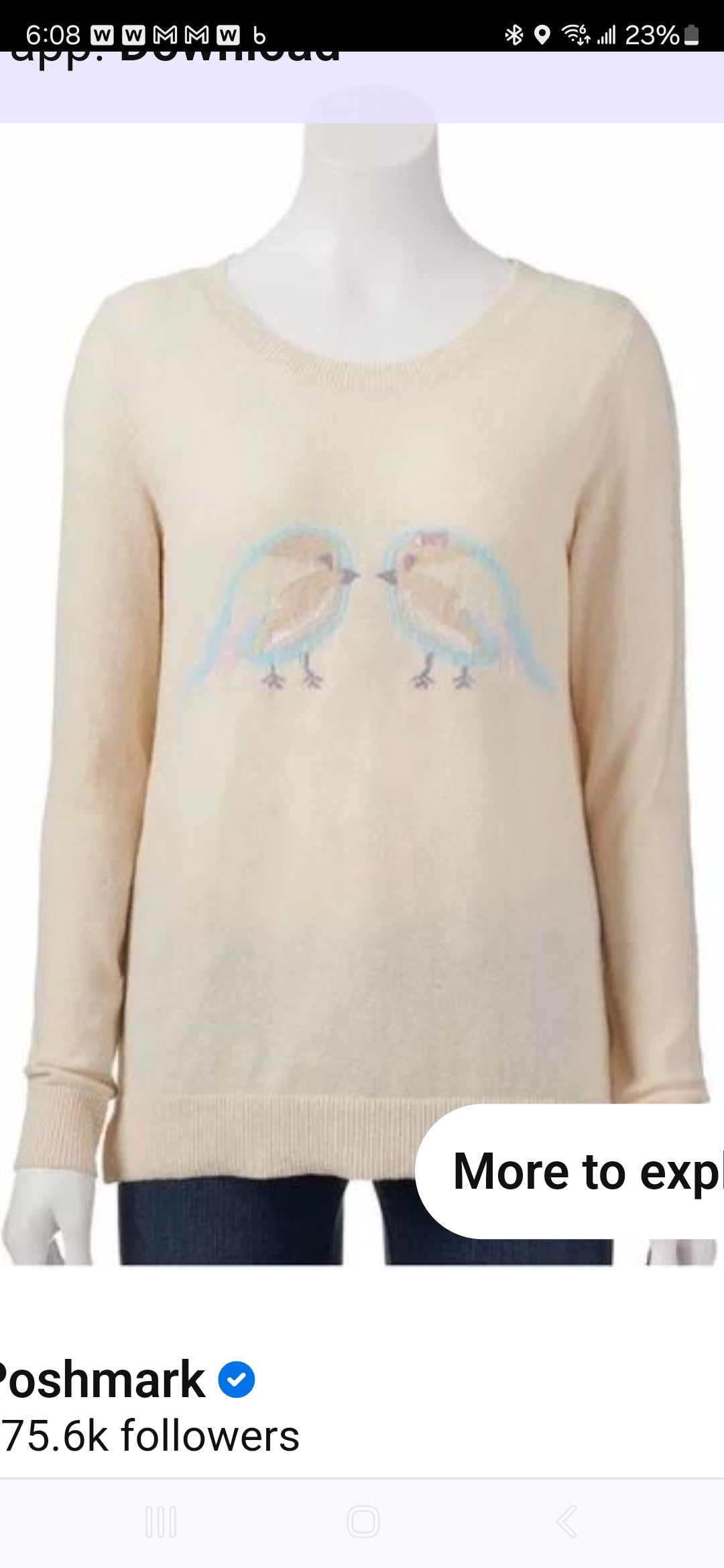 LC white sweater L image 4