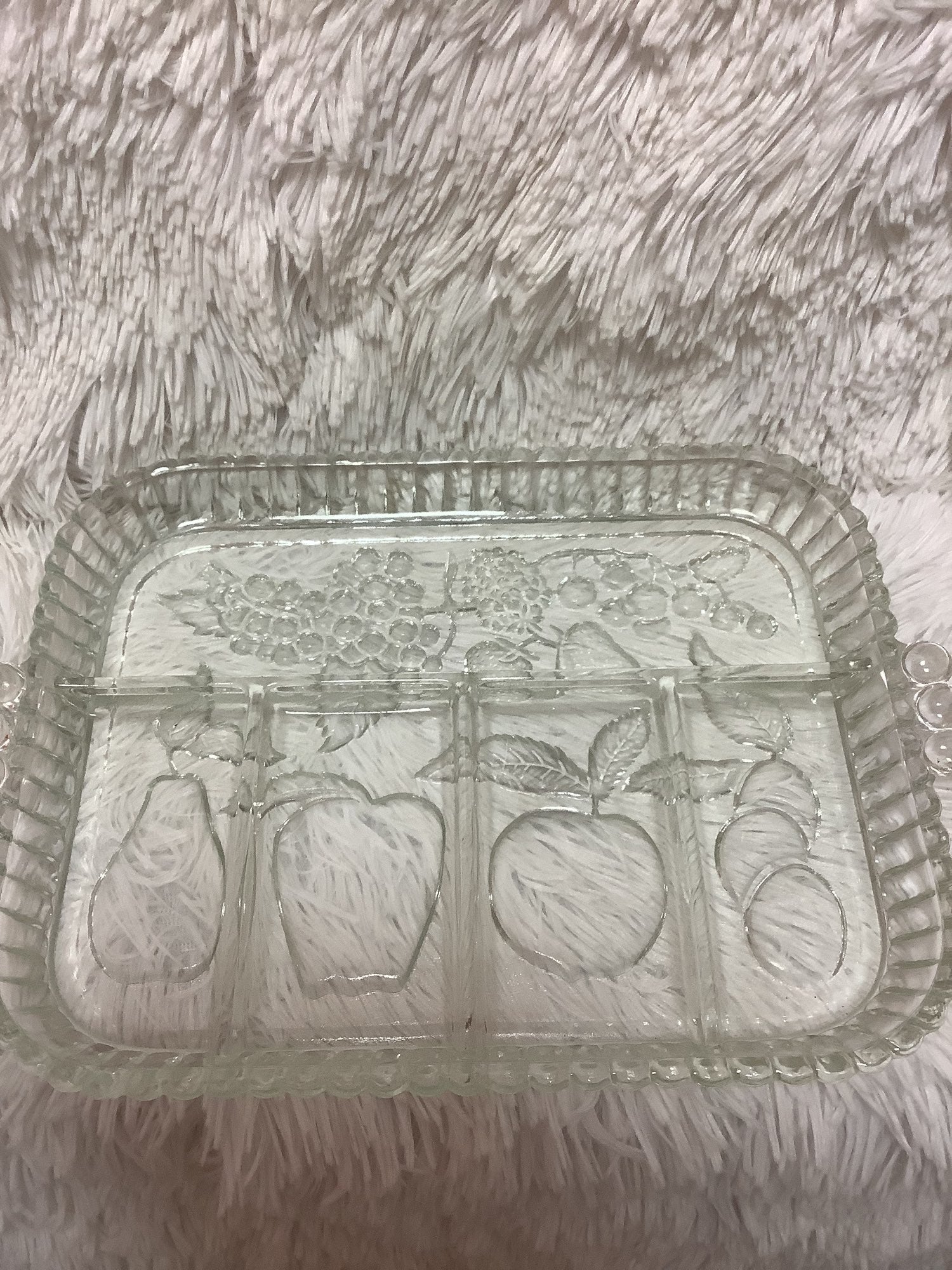 Vintage indian glass serving tray image 1