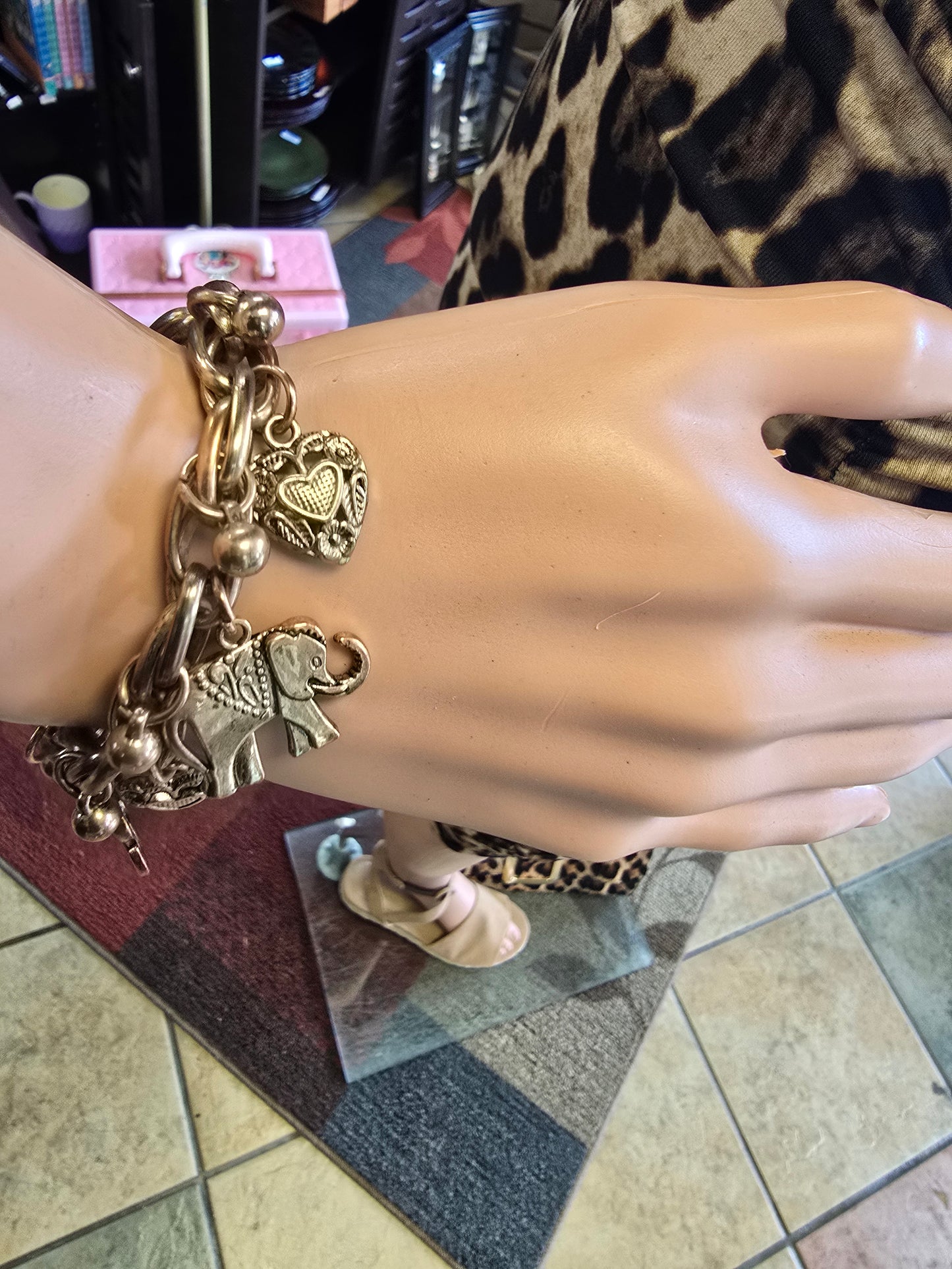 Gold color charm bracelet  image 2