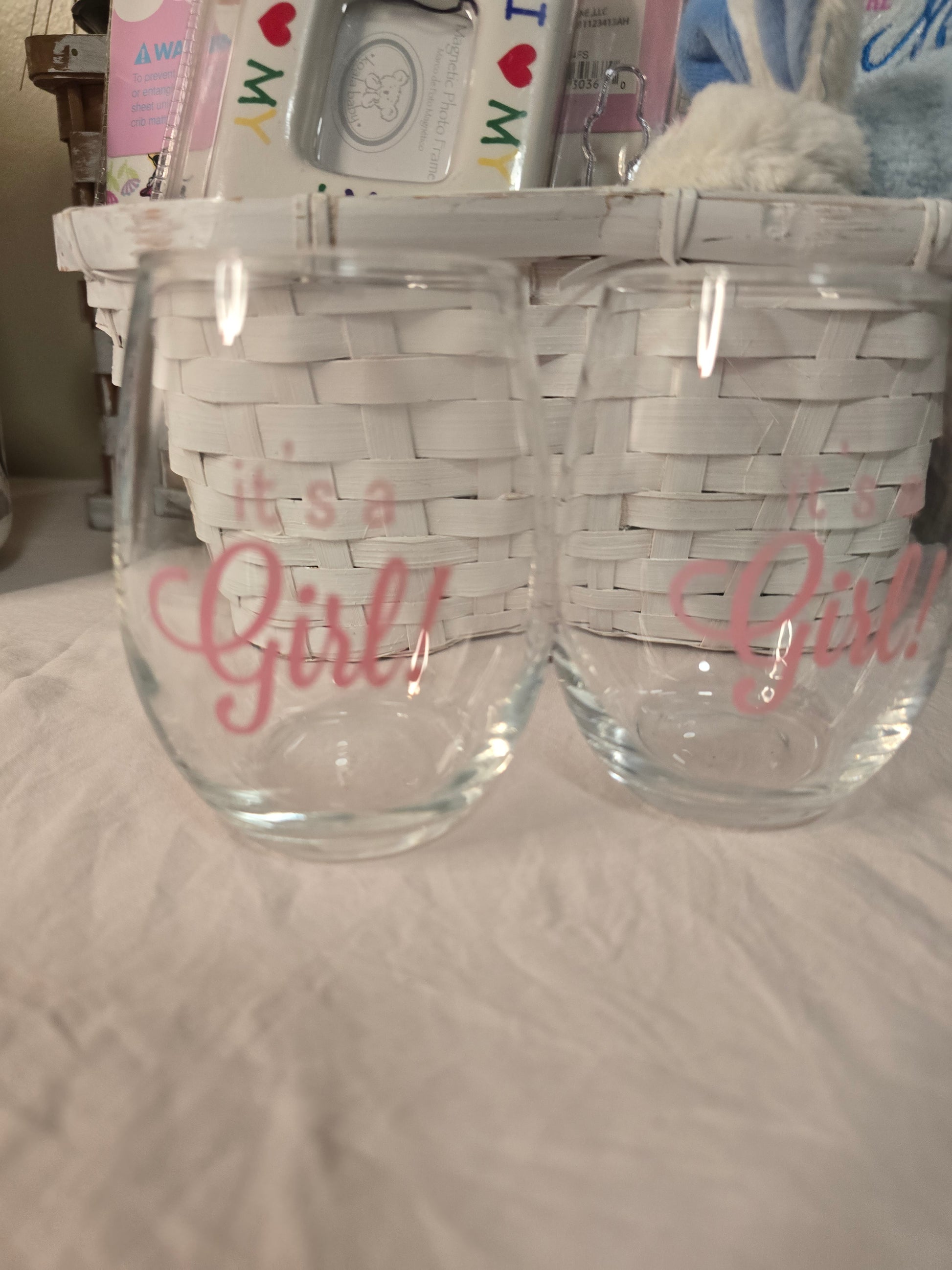 Custom baby reveal glass ITS A GIRL image 2