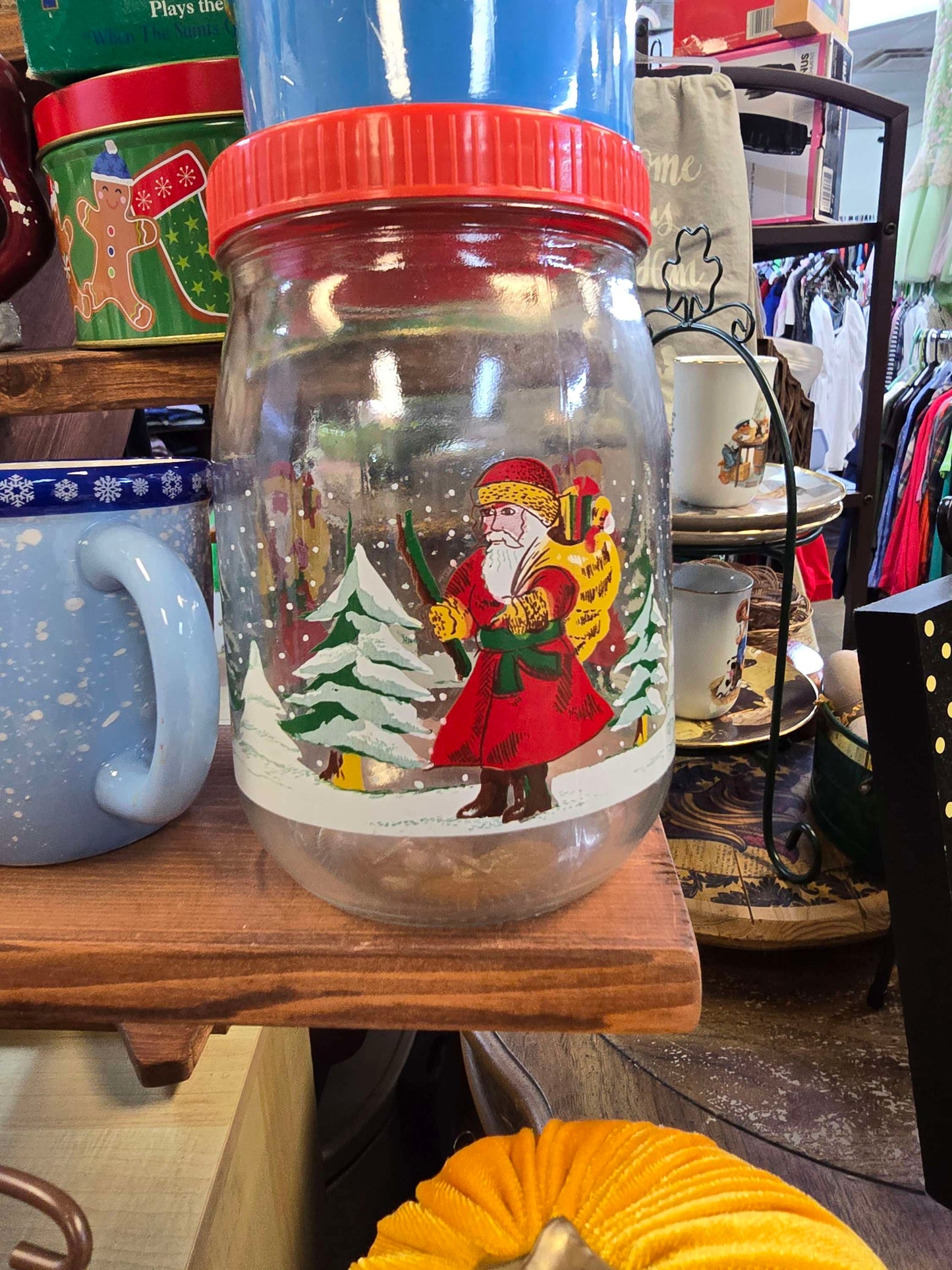 Father Christmas glass candy jar image 0